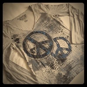 💙🖤Peace Sign ROCKER GIRL Long Sleeve Tee🖤💙